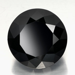 Tourmaline noir naturelle coupe roude, 34,22 ct, opaque