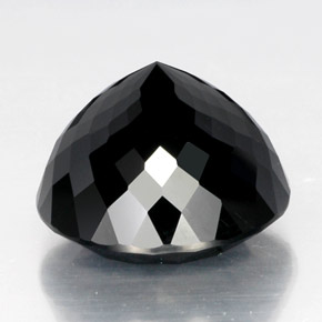 Tourmaline noir naturelle coupe roude, 34,22 ct, opaque