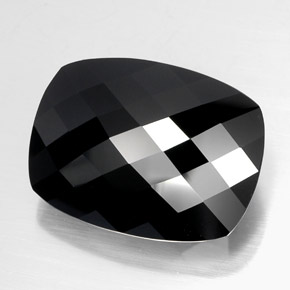 Tourmaline noir naturelle coupe coussin, 49,37 ct, opaque