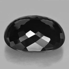 Tourmaline noir naturelle coupe ovale, 52,89 ct, opaque