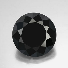 Tourmaline noir naturelle coupe roude, 59,56 ct, opaque
