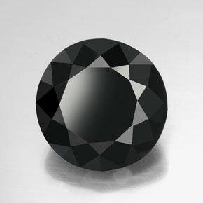 Tourmaline noir naturelle coupe roude, 59,56 ct, opaque
