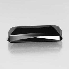 Tourmaline noir naturelle taille émeraude, 35,23 ct, opaque