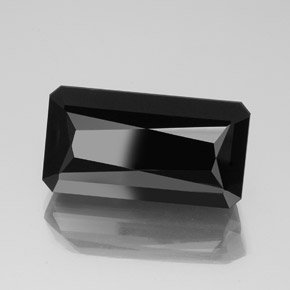 Tourmaline noir naturelle taille émeraude, 40,08 ct, opaque