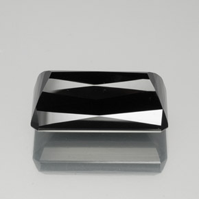 Tourmaline noir naturelle taille émeraude, 40,08 ct, opaque
