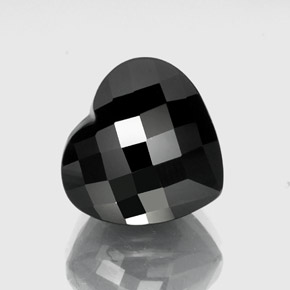 Tourmaline noir naturelle forme de coeur, 19,13 ct, opaque