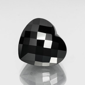 Tourmaline noir naturelle forme de coeur, 19,13 ct, opaque