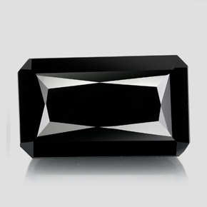 Tourmaline noir naturelle taille émeraude, 22,79 ct, opaque