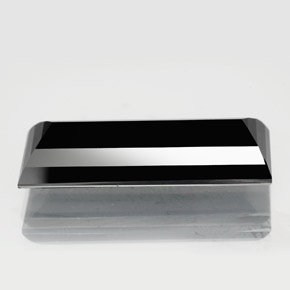 Tourmaline noir naturelle baguette, 10,39 ct, opaque