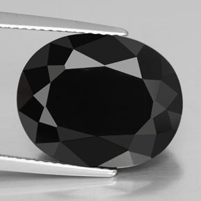Tourmaline noir naturelle coupe ovale, 12,00 ct, opaque