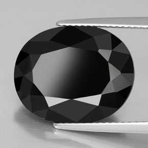 Tourmaline noir naturelle coupe ovale, 12,00 ct, opaque