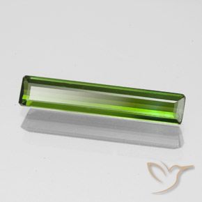 Tourmaline Vert jaunâtre naturelle Octogone / coupe Émeraude, 1.45 ct, VVS-VS