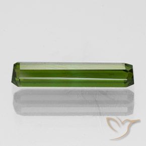 Tourmaline Vert foncé naturelle Octogone / coupe Émeraude, 1.45 ct, VVS-VS