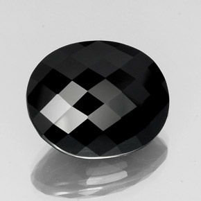Tourmaline noir naturelle coupe ovale, 20,73 ct, opaque