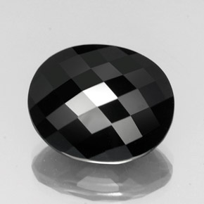 Tourmaline noir naturelle coupe ovale, 20,73 ct, opaque