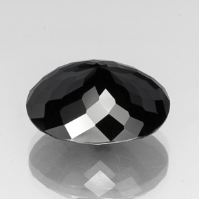 Tourmaline noir naturelle coupe ovale, 20,73 ct, opaque