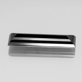 Tourmaline noir naturelle baguette, 11,68 ct, opaque