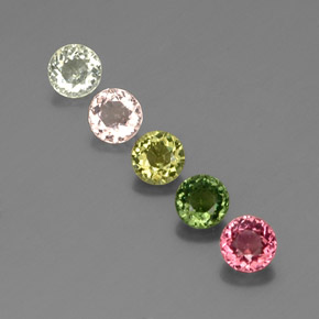 Achetez naturel ct multicolore tourmaline gems, coupe roude, en provenance mozambique chez gemselect. en stock, livraison internationale!