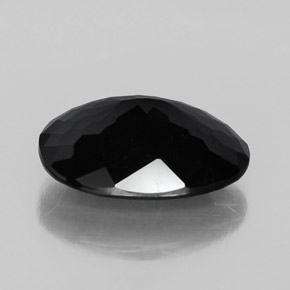 Tourmaline noir naturelle coupe ovale, 3,07 ct, opaque