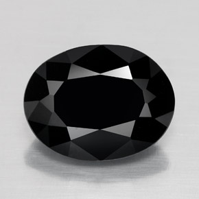 Tourmaline noir naturelle coupe ovale, 4,48 ct, opaque