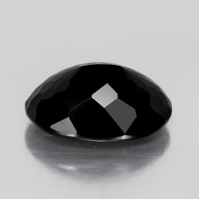 Tourmaline noir naturelle coupe ovale, 4,48 ct, opaque