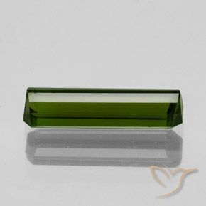 Tourmaline Vert foncé naturelle Octogone / coupe Émeraude, 1.34 ct, VS