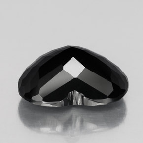 Tourmaline noir naturelle forme de coeur, 5,32 ct, opaque