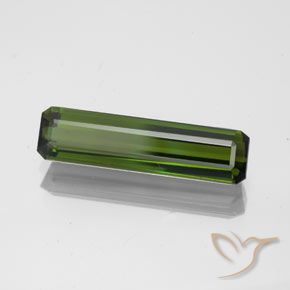 Tourmaline Vert foncé naturelle Octogone / coupe Émeraude, 1.83 ct, VVS-VS