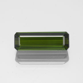 Tourmaline Vert foncé terreux naturelle Taille émeraude, 1.91 ct, VS
