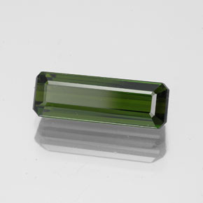 Tourmaline Vert foncé terreux naturelle Taille émeraude, 1.91 ct, VS