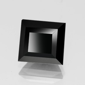 Tourmaline noir naturelle carré, 3,31 ct, opaque