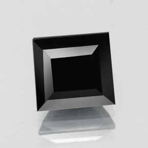 Tourmaline noir naturelle carré, 3,31 ct, opaque