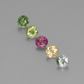 Achetez naturel ct multicolore tourmaline gems, coupe roude, en provenance mozambique chez gemselect. en stock, livraison internationale!