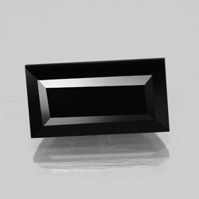 Tourmaline noir naturelle baguette, 4,12 ct, opaque