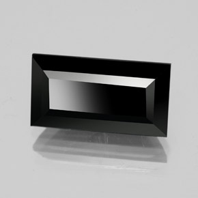 Tourmaline noir naturelle baguette, 4,12 ct, opaque