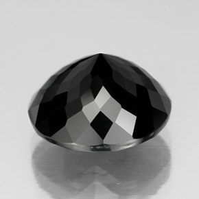 Tourmaline noir naturelle coupe roude, 7,35 ct, opaque