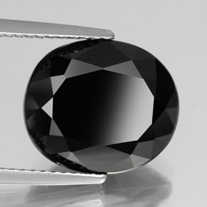 Tourmaline noir naturelle coupe ovale, 6,33 ct, opaque