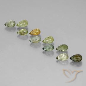 6.13ctw Naturel Multicolore Tourmaline, Briolette, VS-SI