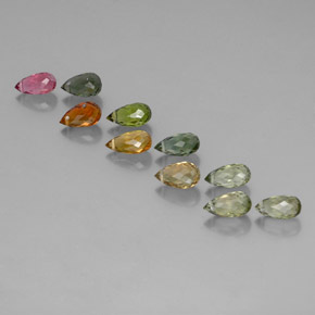 Achetez naturel 6.94ct Multicolore Tourmaline gems, Briolette, En provenance Mozambique chez GemSelect. En stock, livraison internationale!