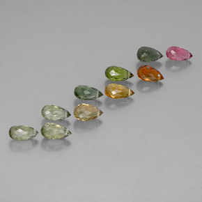 Achetez naturel 6.94ct Multicolore Tourmaline gems, Briolette, En provenance Mozambique chez GemSelect. En stock, livraison internationale!