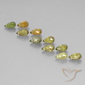 4.90ctw Naturel Multicolore Tourmaline, Briolette, VS-SI