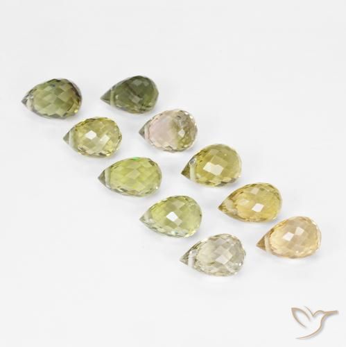 6.53ctw Naturel Multicolore Tourmaline, Briolette, VS-SI