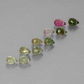 Achetez naturel 3,71ct multicolore tourmaline gems, briolette, en provenance mozambique chez gemselect. en stock, livraison internationale!