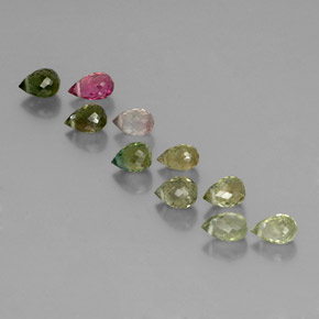 Achetez naturel 3,71ct multicolore tourmaline gems, briolette, en provenance mozambique chez gemselect. en stock, livraison internationale!