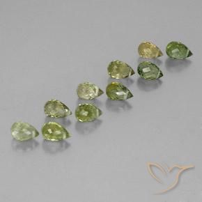 Shop natural 4.57ct Vert jaunâtre léger Tourmaline gems, Briolette, from Mozambique at GemSelect. In stock, global shipping!