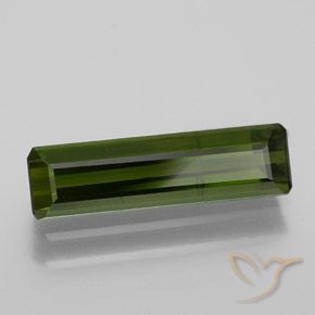 Tourmaline Vert terreux naturelle Octogone / coupe Émeraude, 1.38 ct, VS-SI