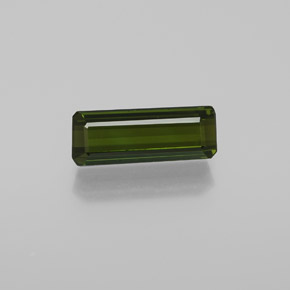 Tourmaline Vert terreux naturelle Taille émeraude, 1.41 ct, VVS-VS