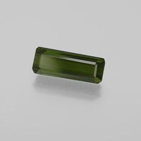 Tourmaline Vert terreux naturelle Taille émeraude, 1.41 ct, VVS-VS