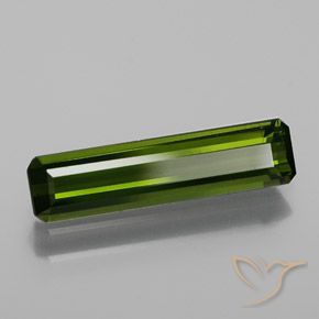Tourmaline Vert foncé naturelle Octogone / coupe Émeraude, 1.29 ct, VS-SI