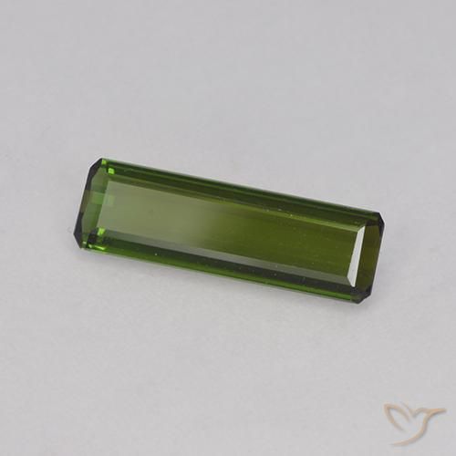 Tourmaline Vert foncé naturelle Octogone / coupe Émeraude, 1.09 ct, VVS